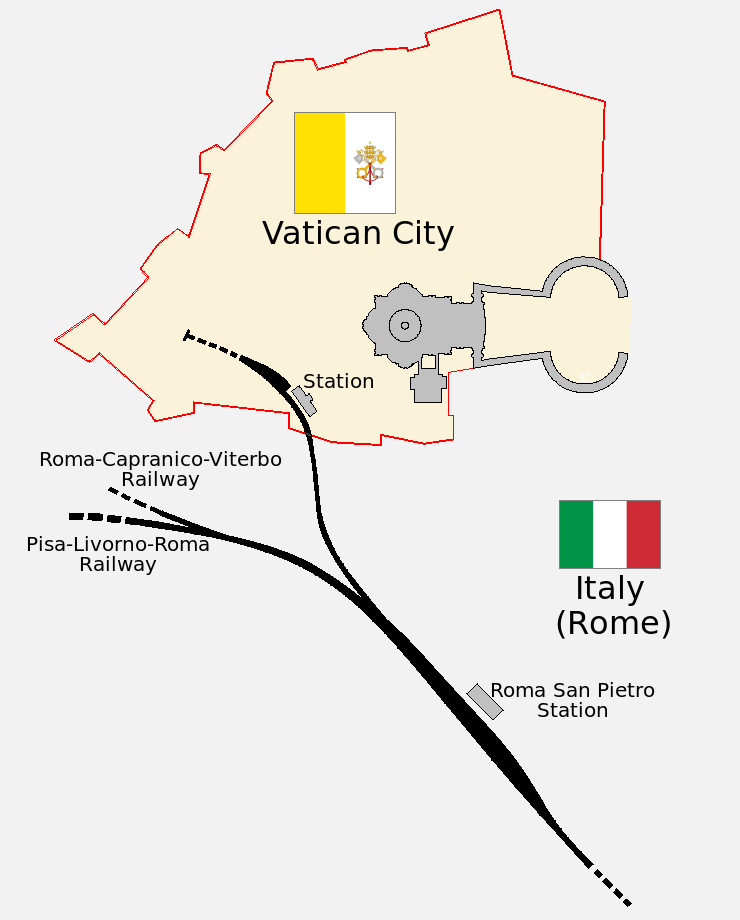 Vatican City Railway Map