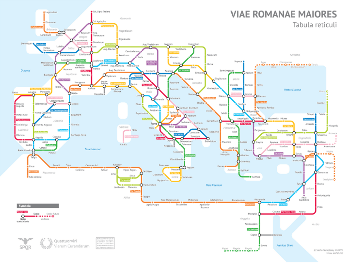 Roman Road Tube Map Circa 125 AD